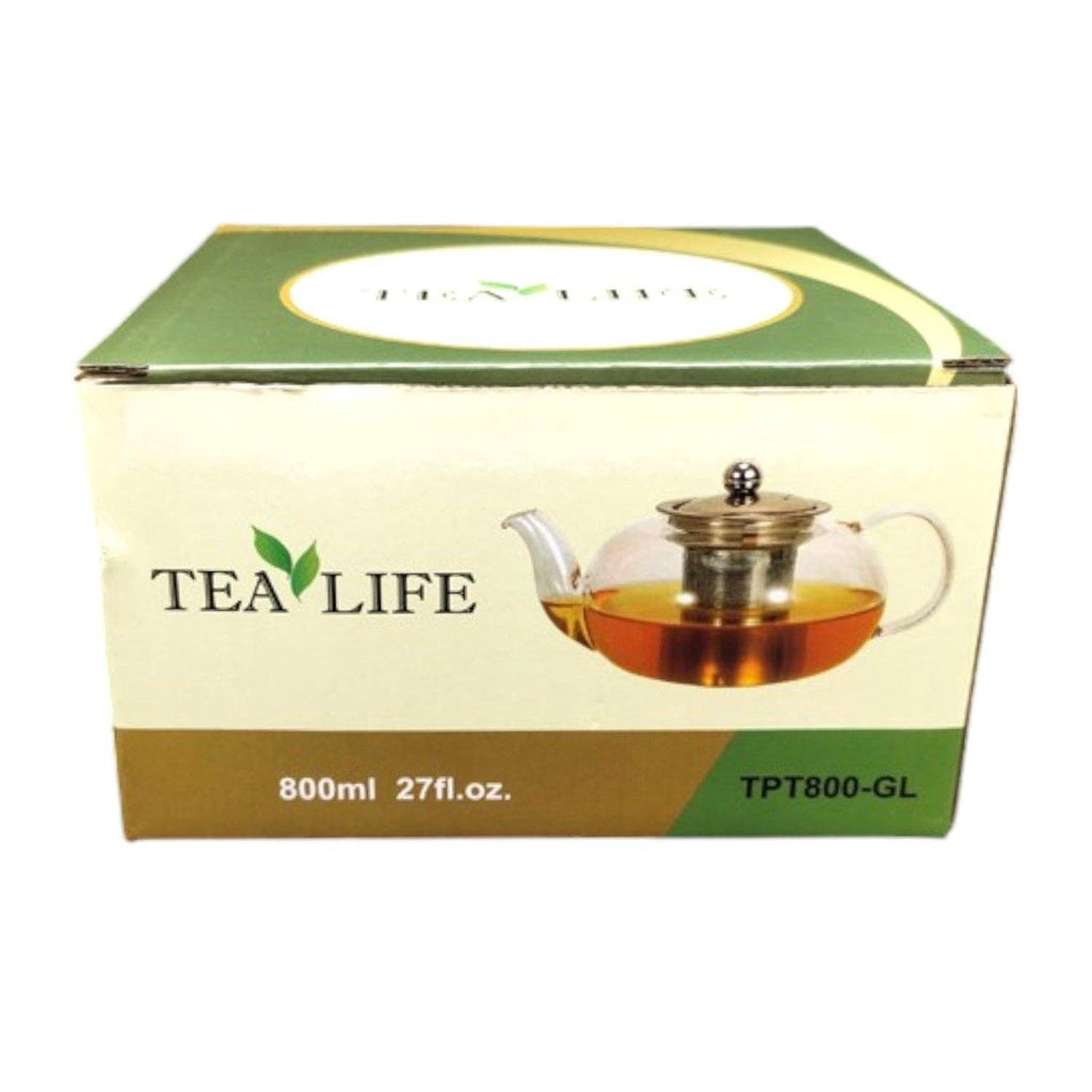 Clear Glass Teapot with Infuser Basket