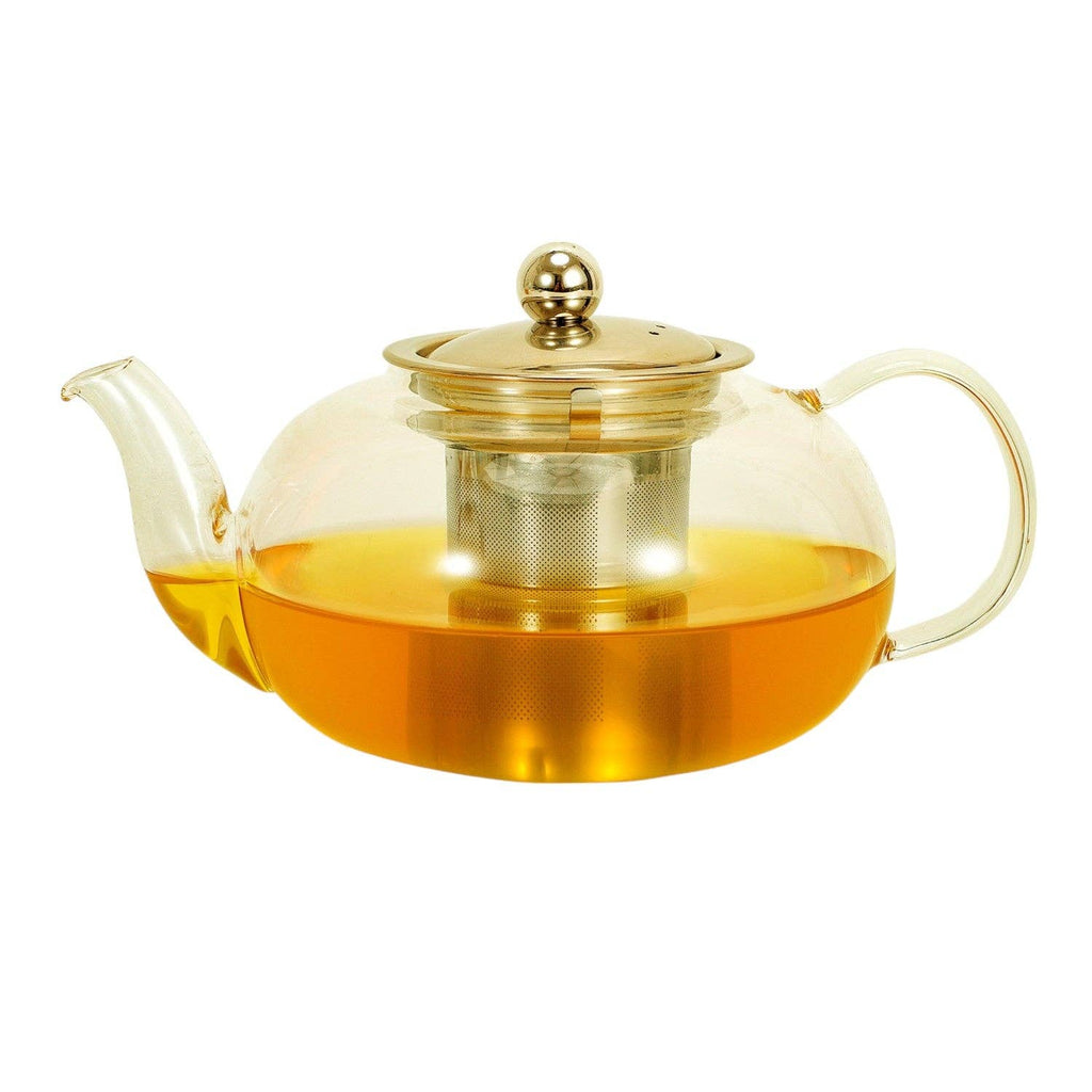 Clear Glass Teapot with Infuser Basket