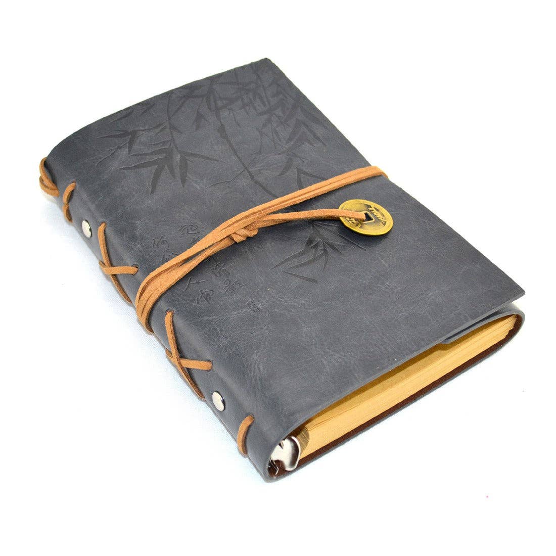 Asian Bamboo Leatherette Journal - Grey