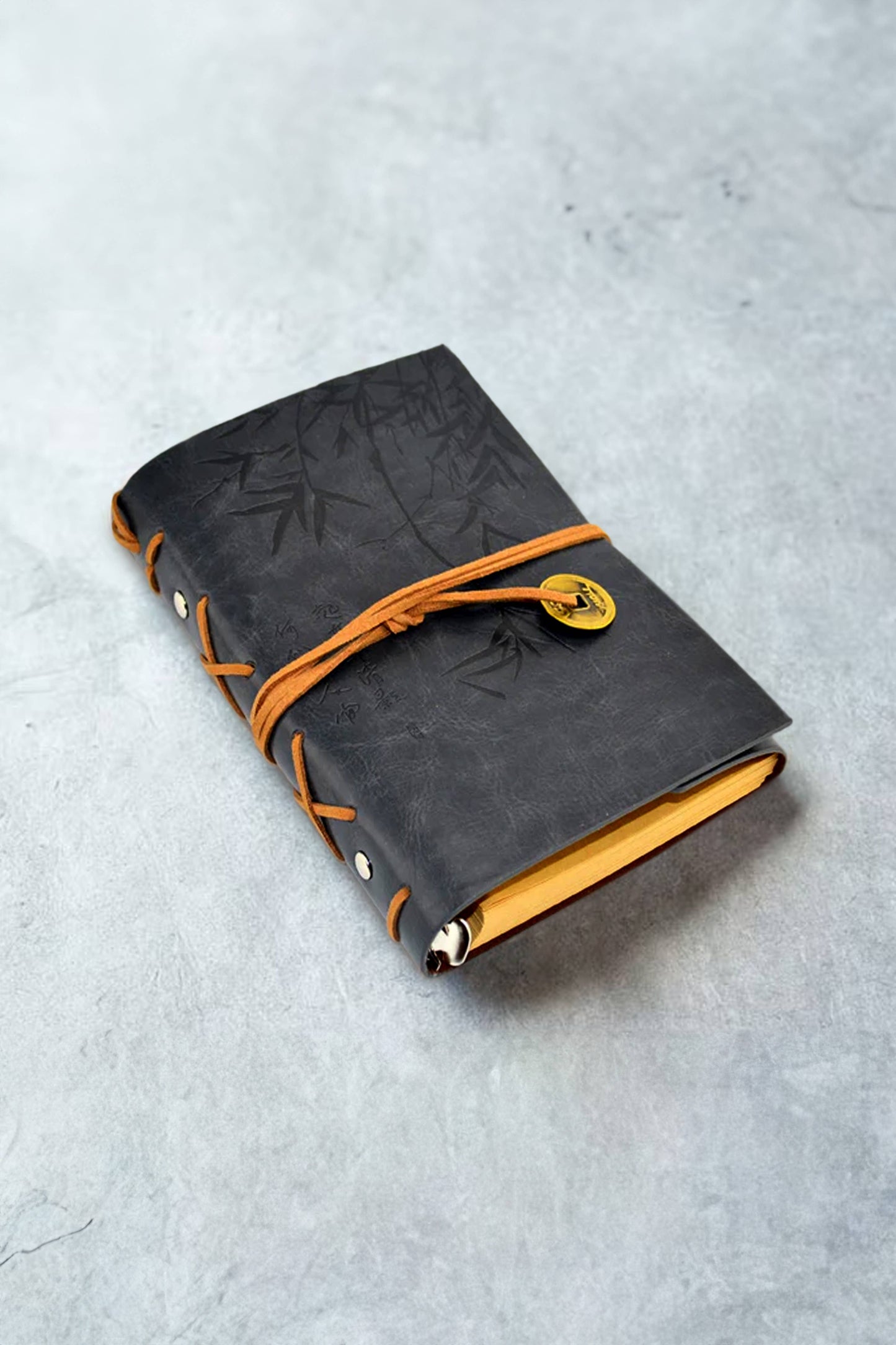 Asian Bamboo Leatherette Journal - Grey